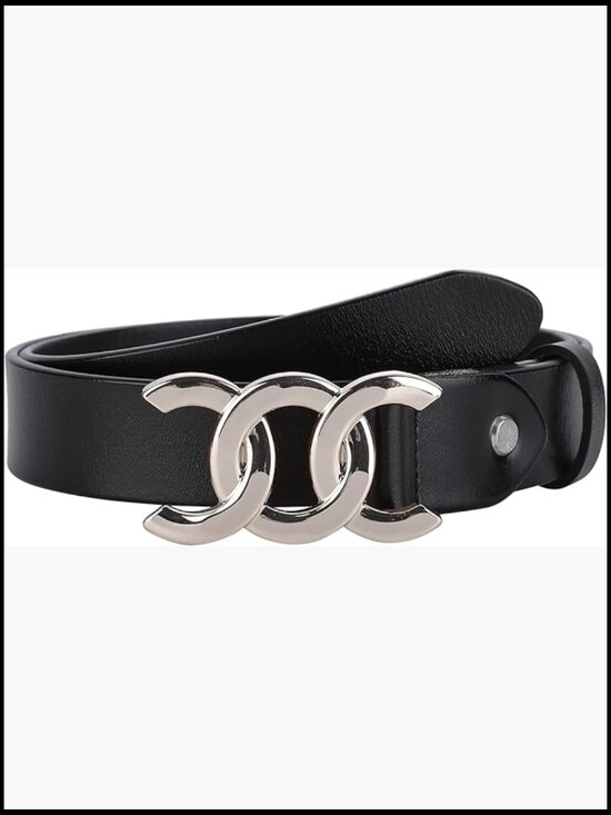 Real Leather Belt with Gold Buckle for Women Adjustable Dress Pants main image 5